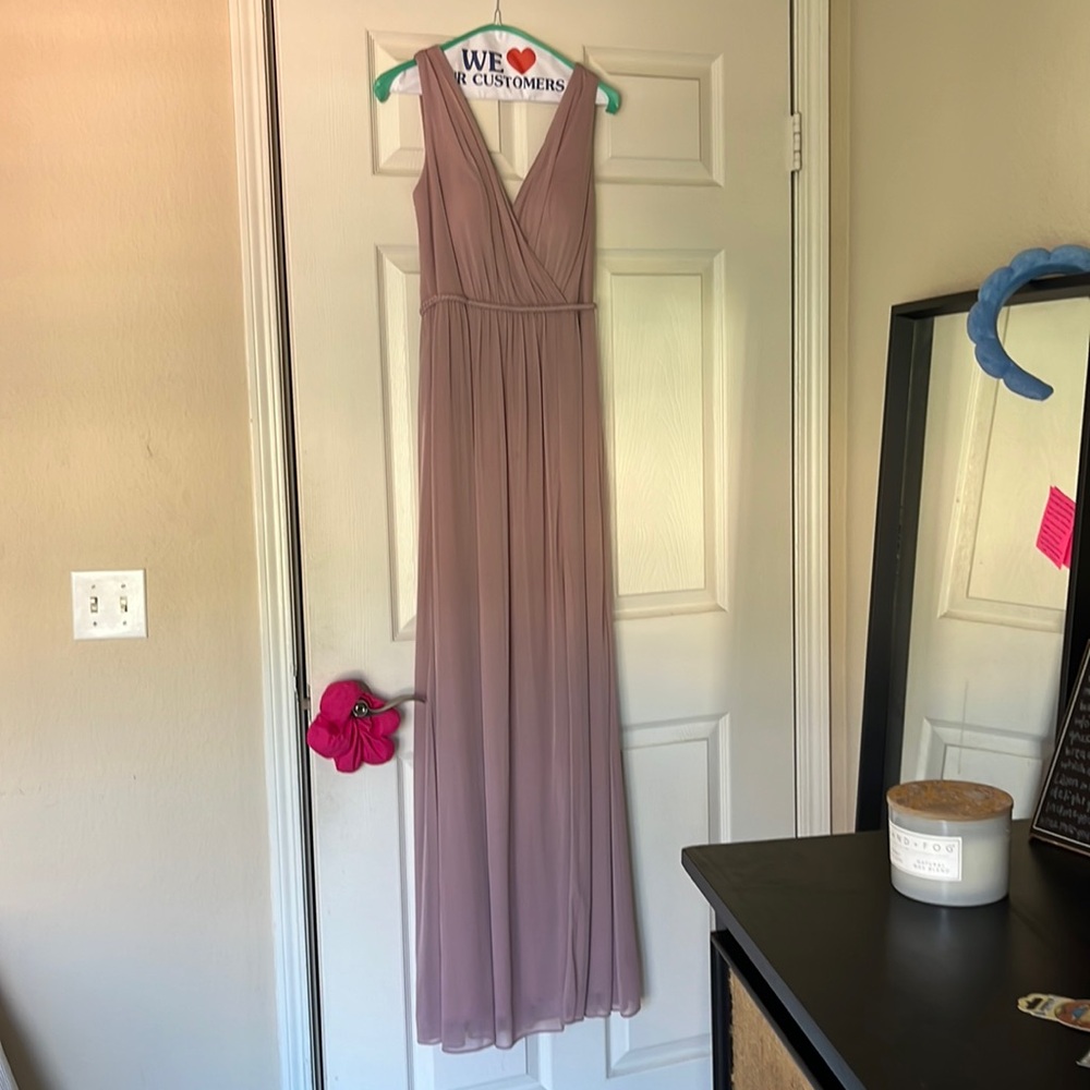 Azazie Blush Gown with braided belt